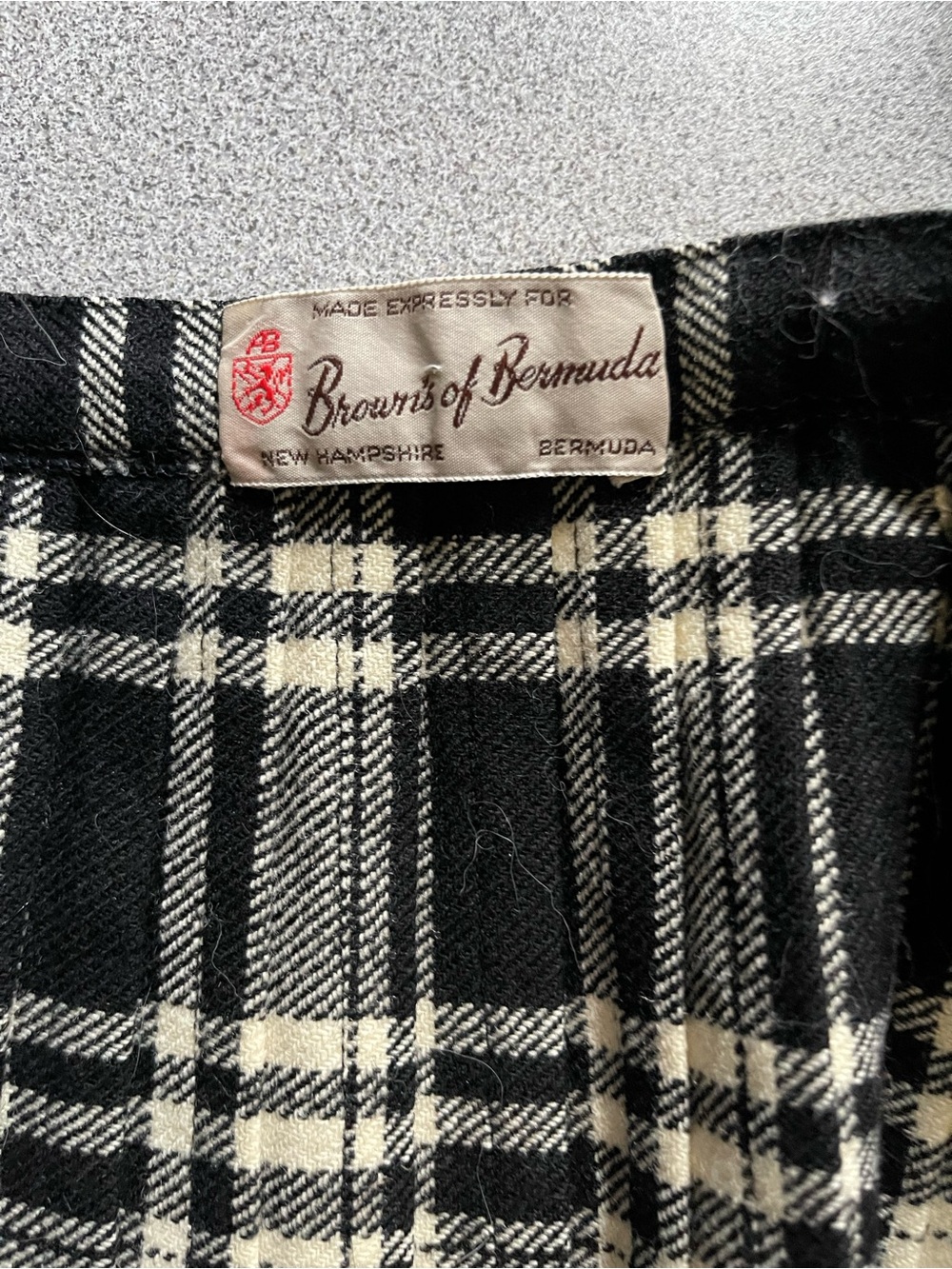 Browns Of Bermuda Plaid Black & White Kilt Wrap Skirt - Picture 5 of 8